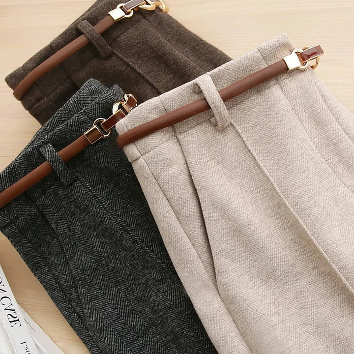 Women’s Wool Straight-Leg Trousers Soft Comfortable Fit 5