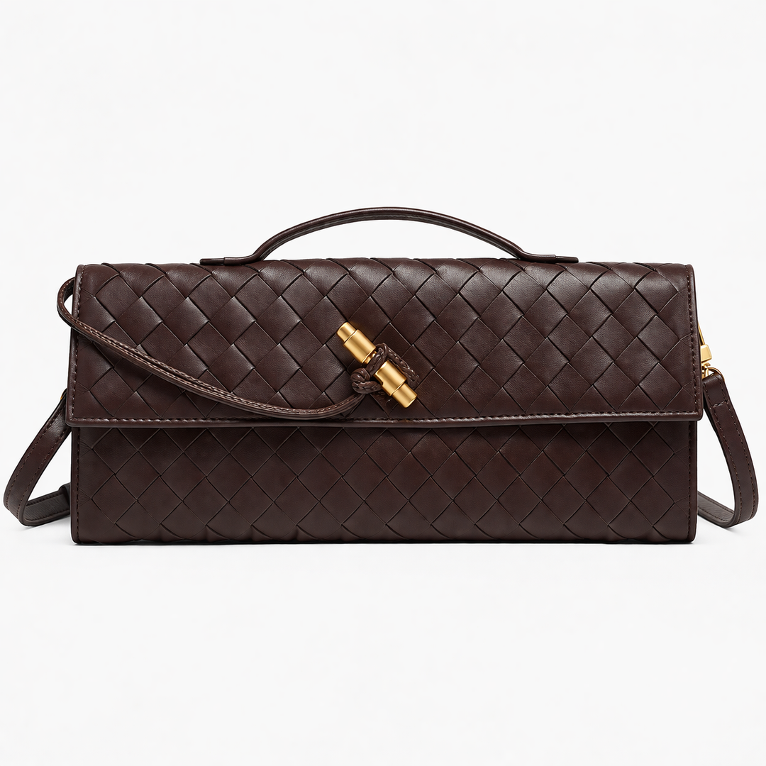 Women’s Woven Clutch Bag Elegant Evening Shoulder Style 0