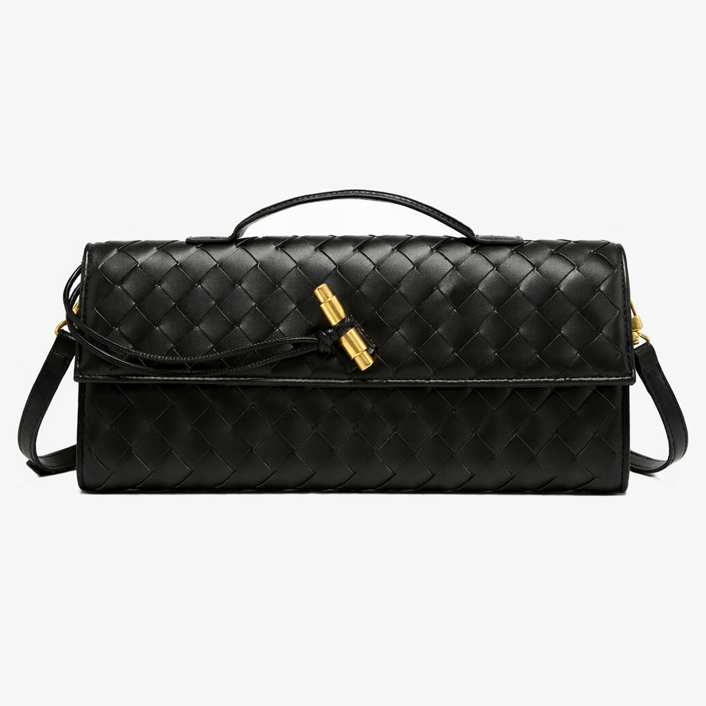 Women’s Woven Clutch Bag Elegant Evening Shoulder Style 8