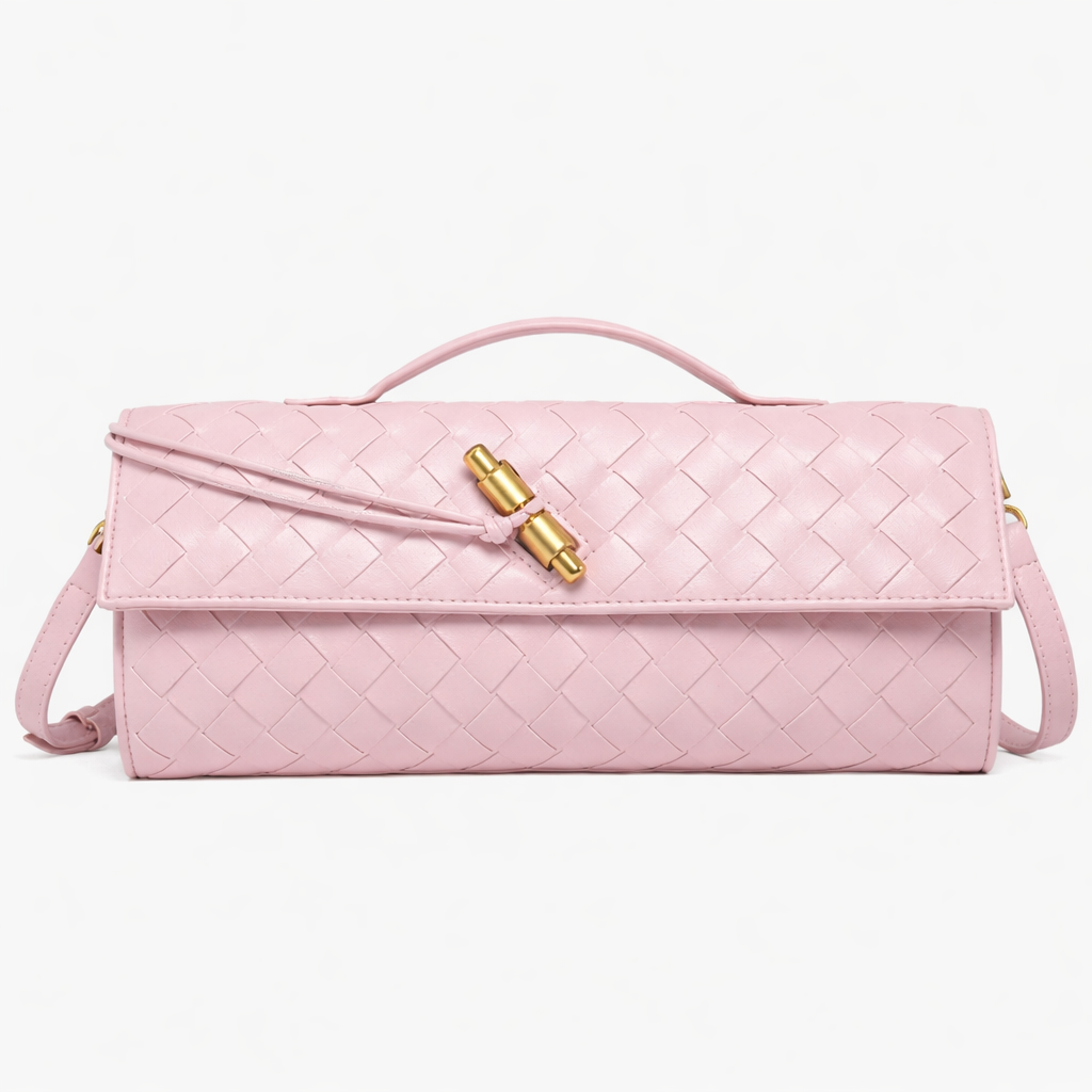 Women’s Woven Clutch Bag Elegant Evening Shoulder Style 9