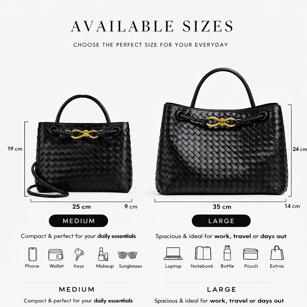 Women’s Woven Tote Bag Soft Vegan Leather Shoulder Style 3
