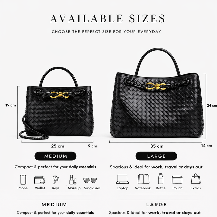 Women’s Woven Tote Bag Soft Vegan Leather Shoulder Style 3