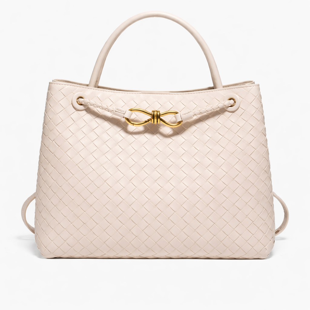 Women’s Woven Tote Bag Soft Vegan Leather Shoulder Style 5