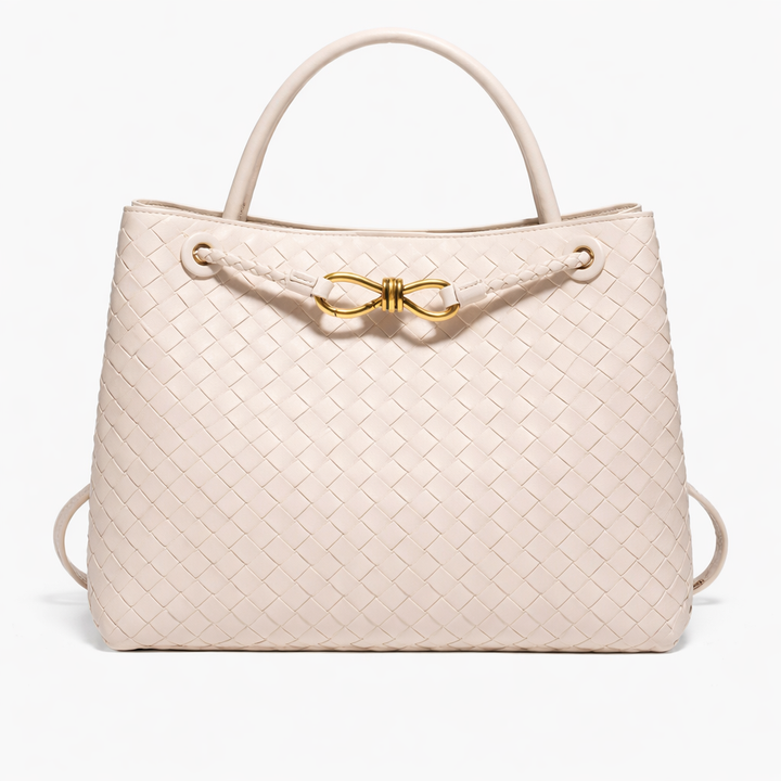 Women’s Woven Tote Bag Soft Vegan Leather Shoulder Style 5