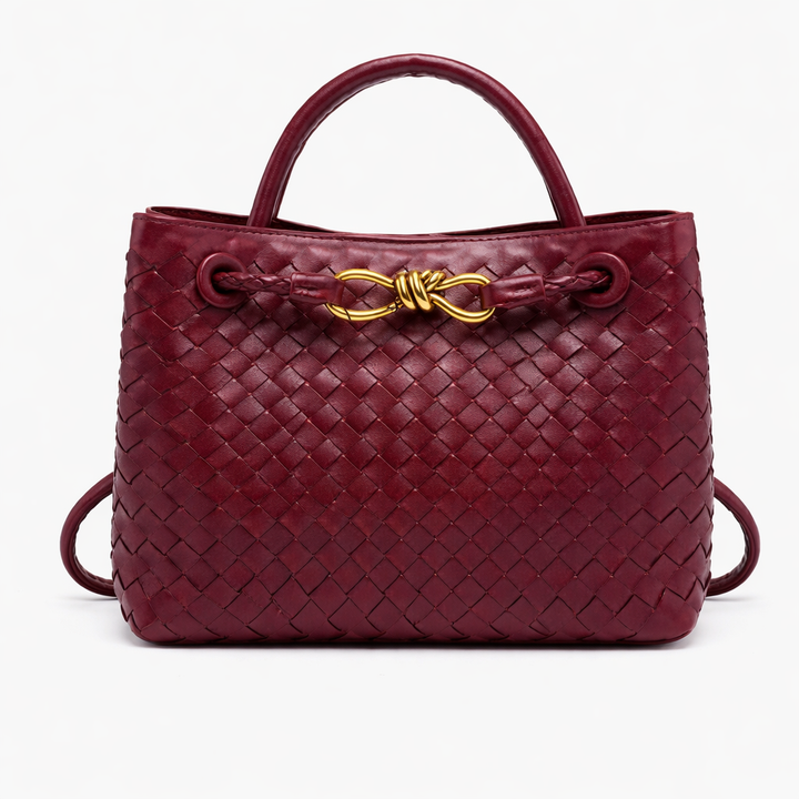 Women’s Woven Tote Bag Soft Vegan Leather Shoulder Style 7