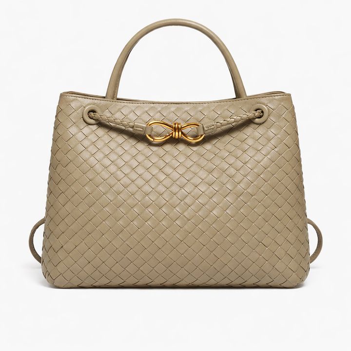 Women’s Woven Tote Bag Soft Vegan Leather Shoulder Style 9