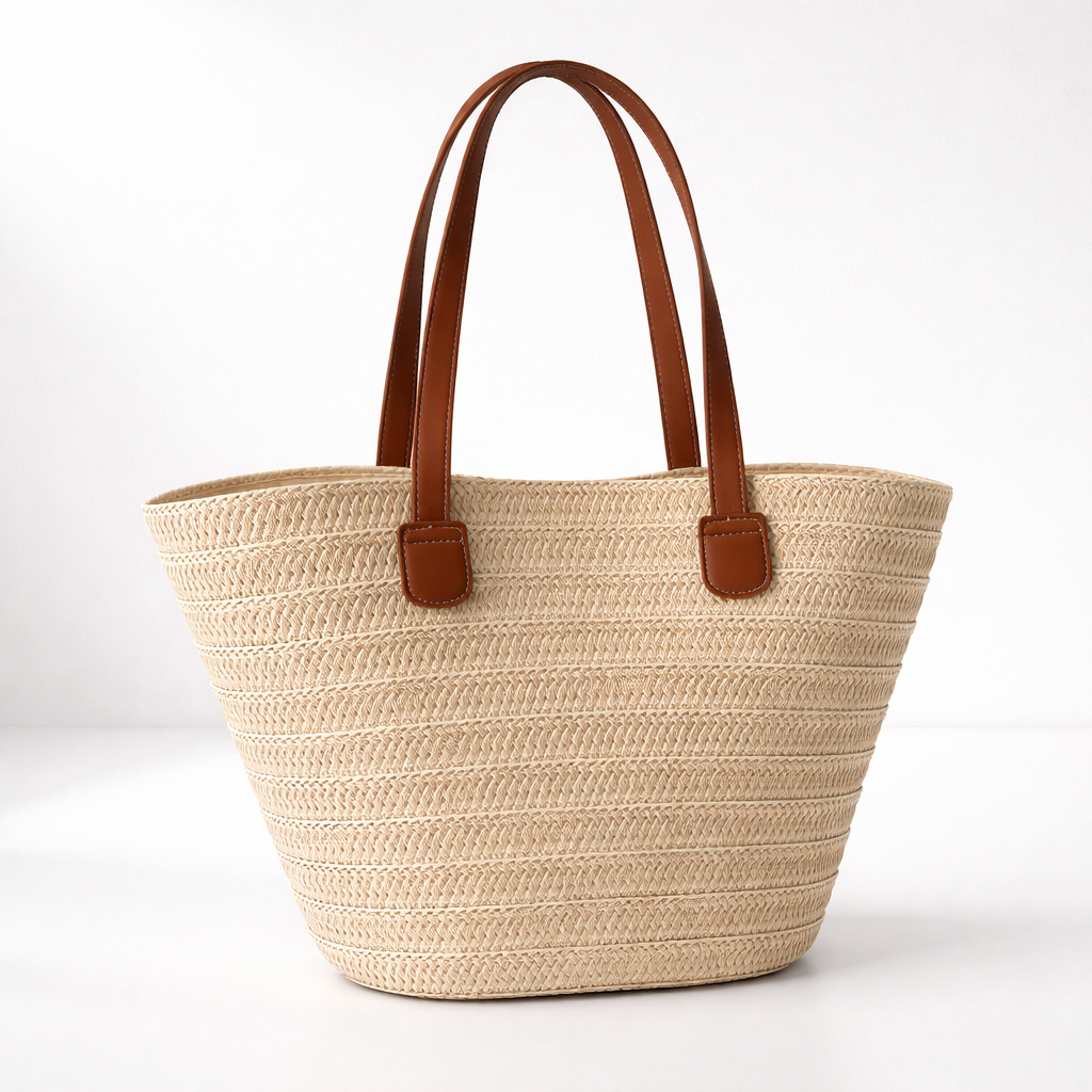 Women’s Woven Tote Bag Spacious Design for Beach and Everyday Use 0